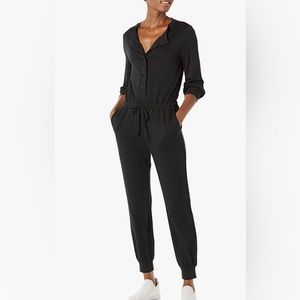 🆕 Black Amazon Essentials Women's Fashion Studio Terry Jumpsuit.